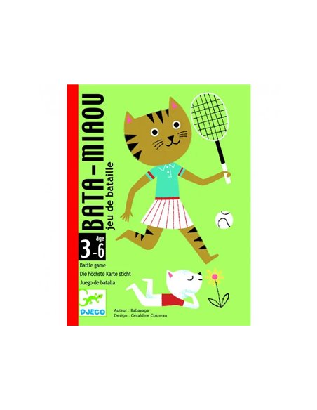 Jeu de bataille bata miaou djeco 36 cartes.