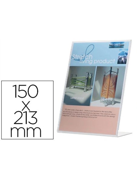 Porte-visuels q-connect 01 plexiglas format a5 chargement côté présentation photos notices publicité.