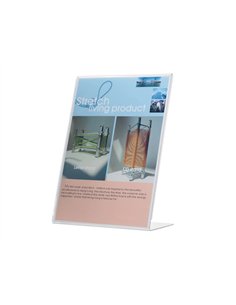 Porte-visuels q-connect 01 plexiglas format a5 chargement côté présentation photos notices publicité. 2