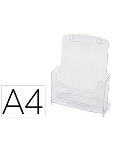 Porte-visuel q-connect présentation magazines revues fronton présentation arrière 1 compartiment format a4.