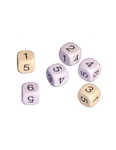 Jeu de 6 des culture club chiffres de 1 a 6 16 mm.