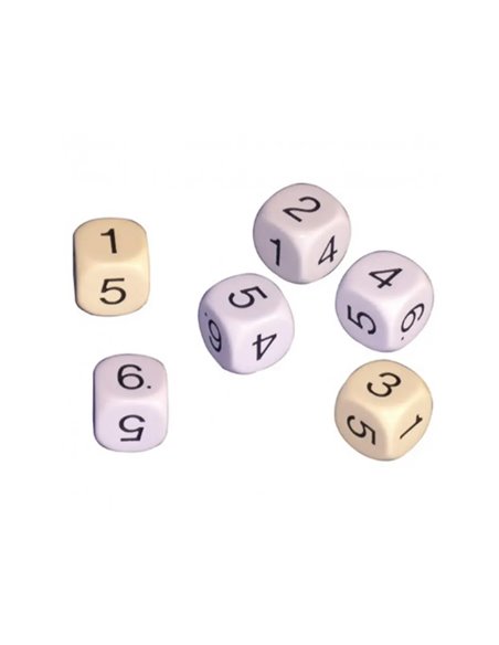 Jeu de 6 des culture club chiffres de 1 a 6 16 mm.