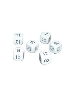 Jeu de 6 des culture club chiffres 7 a 12 16 mm.