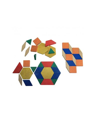 Lot de geomosaic blocs wissner pieces geometriques 6 formes et 6 couleurs 250 pieces 6 coloris assortis.