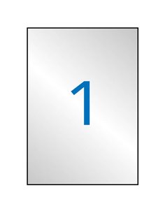 Étiquettes métalliques argentées Apli 210 x 297 mm, 100 feuilles