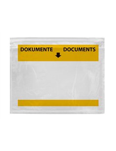 Pochette porte-documents q-connect 165x122mm auto-adhesive transparente texte francais allemand boite 100 unites. 2