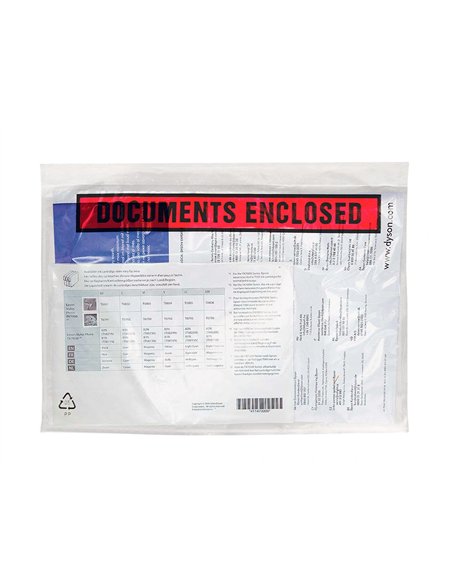 Pochette documents ci-inclus q-connect auto-adhesive transparente 113x100mm texte anglais paquet 100 unites.