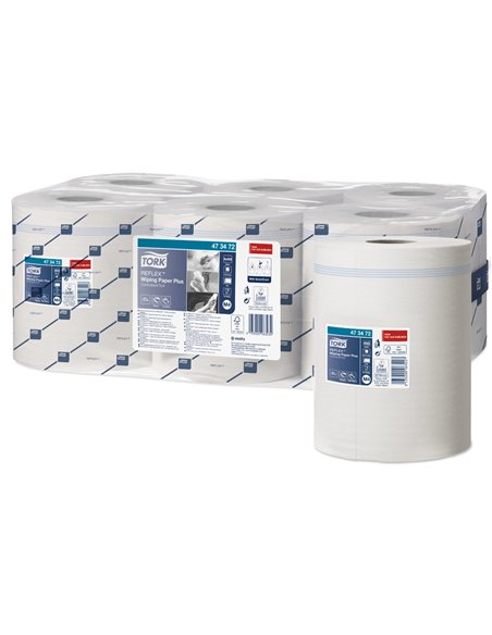 Papier essuyage tork m4 reflex plus blanc rouleau 450 feuilles.