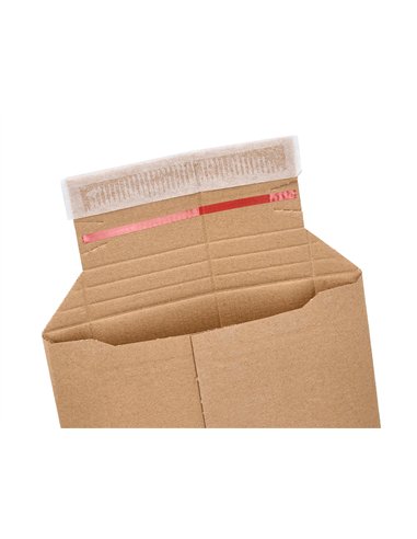 Pochette d'expedition q-connect carton 100% recycle et recyclable fermeture auto-adhesive 252x167x72mm coloris kraft.