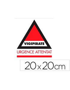 Panneau de signalisation vigipirate pvc signaletique biz urgence attentat dos adhesif 20x20cm.