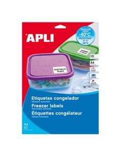 Étiquettes blanches Apli Spécial Congélateur 38,1 x 21,2 mm, 10 feuilles