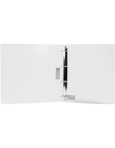 Classeur liderpapel 4 anneaux 40mm a4 polypropylene dos 55mm porte-cartes de visite coloris transparent.