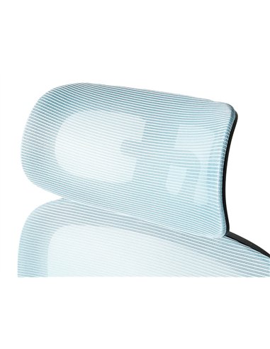 Chaise direction q-connect sorrento maille base metallique haut max 1320 larg 650 prof 600mm roues premium bleu-gris.