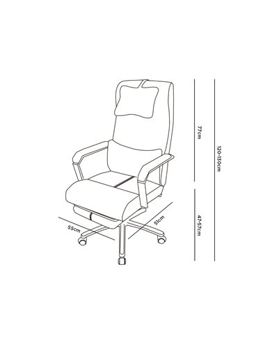 Chaise direction q-connect ravenna simil cuir base metallique haut max 1300 larg 550 prof 510mm roues premium noir.