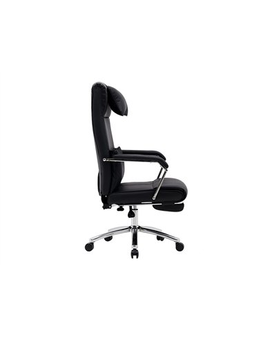 Chaise direction q-connect ravenna simil cuir base metallique haut max 1300 larg 550 prof 510mm roues premium noir.