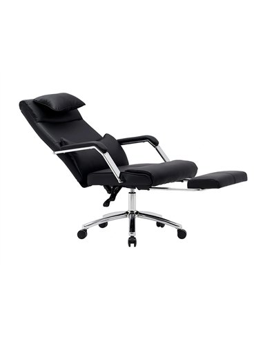 Chaise direction q-connect ravenna simil cuir base metallique haut max 1300 larg 550 prof 510mm roues premium noir.