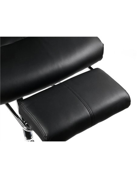 Chaise direction q-connect ravenna simil cuir base metallique haut max 1300 larg 550 prof 510mm roues premium noir.