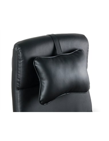 Chaise direction q-connect ravenna simil cuir base metallique haut max 1300 larg 550 prof 510mm roues premium noir.