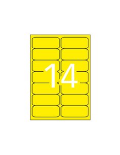 Étiquettes jaunes fluorescentes permanentes Apli 99,1 x 38,1 mm, 20 feuilles