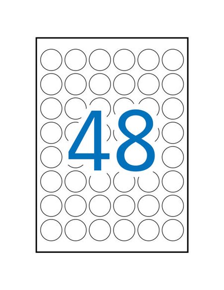 Étiquettes blanches résistantes aux intempéries Apli Ø 30,0 mm, 20 feuilles