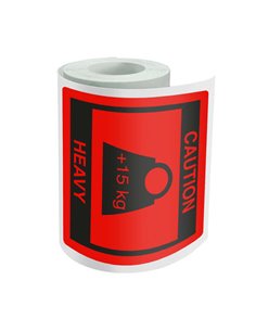 Rouleau de 500 étiquettes adhésives pré-imprimées Dohe « Attention - Fort » - 80 x 80 mm - Pour avertir des charges lourdes - Id