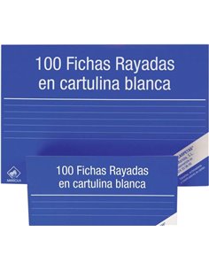 Mariola Lot de 100 fiches lignées n° 1 pour classeur - Dimensions 95 x 65 mm - Couleur blanche