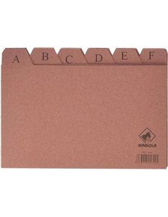 Index Mariola A-Z n° 4 pour classeur - Dimensions 200 x 120 mm - Couleur marron