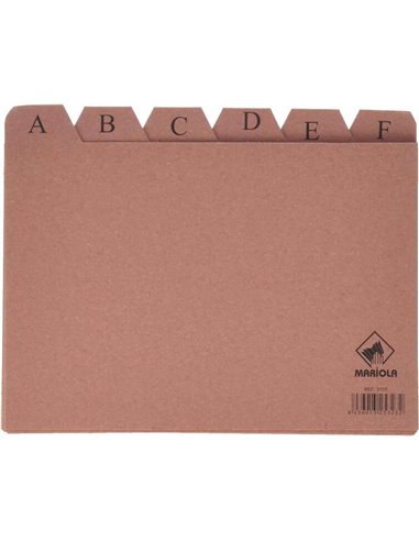 Index Mariola A-Z n° 5 pour classeur - Dimensions : 215 x 160 mm - Marron
