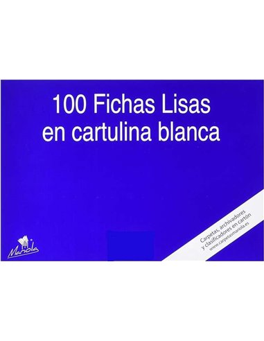 Mariola Lot de 100 fiches vierges n° 1 - Dimensions 95 x 65 mm - Blanc