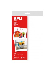 Pack de 10 feuilles de feutre Apli A4 - 40% laine naturelle - Épaisseur 250gr - Résistant et doux - Facile à marquer, découper e