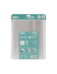 Lot de 5 protège-livres Apli 280 mm en polypropylène 75 microns - Rabat auto-ajustable - Pose facile en 3 étapes - Pas besoin de