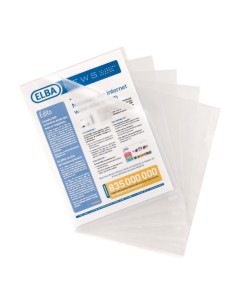 Lot de 100 limes à ongles Elba Standard Folio PP 140 microns - Solides et durables - Finition peau d'orange transparente