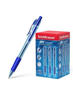 Stylo à bille automatique Erichkrause Joy Original - Technologie Ultra Glide - Corps rond translucide - Pointe de 0,7 mm - Encre
