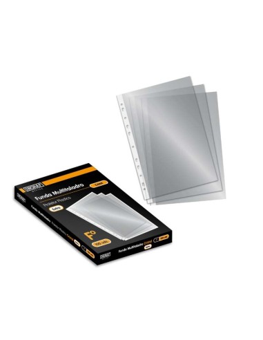 Lot de 100 pochettes multi-perforées Ingraf - Format Folio - Finition cristal - Transparent