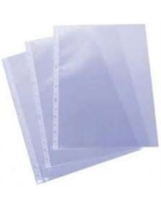 Lot de 100 porte-documents multi-perforés Esselte format A4 60 microns - 16 trous - Finition peau d'orange transparente