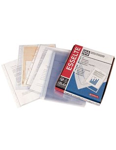 Lot de 100 pochettes Esselte A4 multi-perforées, PP 80 microns - 11 trous - Qualité standard - Texture verre lisse et transparen
