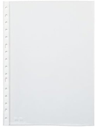 Lot de 100 pochettes multi-perforées A4 Pardo, transparentes, 60 microns - Finition peau d'orange - Renfort blanc