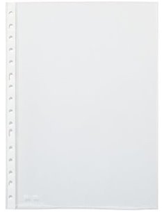 Lot de 100 pochettes Pardo A4 multi-perforées transparentes 90 microns - Finition cristal - Renfort blanc