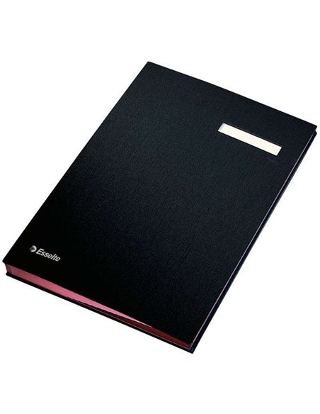 Porte-documents Esselte Signature avec 20 intercalaires - Couvertures doublées de plastique - Fenêtre transparente dans l'interc