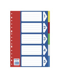 Intercalaires Dohe pour classeurs et chemises à anneaux - 120 microns - 16 trous multi-perforations - Pochette individuelle auto