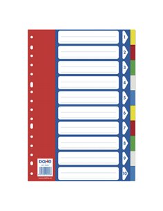 Intercalaires Dohe pour classeurs et chemises à anneaux - 120 microns - 16 trous multi-perforations - Pochette individuelle auto