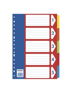 Intercalaires Dohe pour classeurs et classeurs à anneaux - Papier cartonné 180 g/m² - 16 trous multi-perforations - Pochette aut