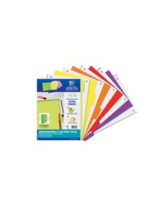Intercalaires Oxford Strongline A4 5 positions - 4 trous - Plastique opaque - 500 microns - Couleurs assorties