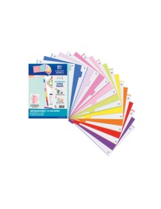 Intercalaires Oxford Strongline A4 - 10 positions - Couleurs variées - 4 trous - Plastique opaque - 500 microns