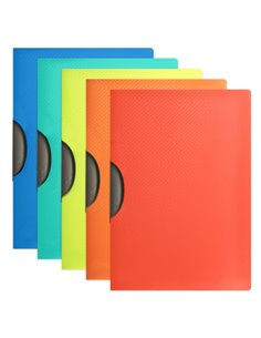Classeur Oxford Clip Urban A4 en plastique rigide translucide avec clip - Capacité de 30 feuilles - Solide et durable - Couleurs