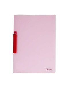 Dossier Dohe avec clip pivotant, format A4, en polypropylène translucide 450 microns, rose