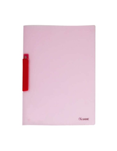 Dossier Dohe avec clip pivotant, format A4, en polypropylène translucide 450 microns, rose