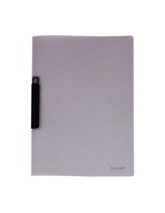 Chemise Dohe avec clip pivotant, format A4, en polypropylène translucide 450 microns, couleur grise
