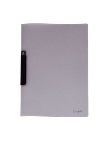 Chemise Dohe avec clip pivotant, format A4, en polypropylène translucide 450 microns, couleur grise