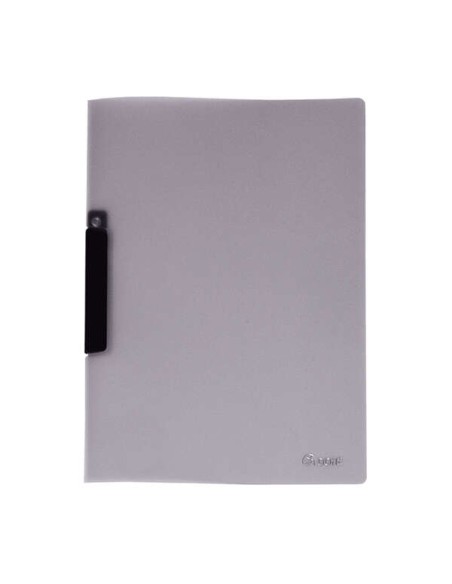 Chemise Dohe avec clip pivotant, format A4, en polypropylène translucide 450 microns, couleur grise
